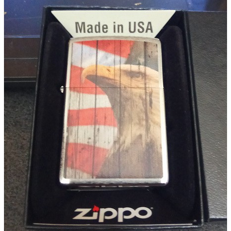 Zippo Original USA 49133 Patriotic Eagle Flag - Stok Lengkap Resmi