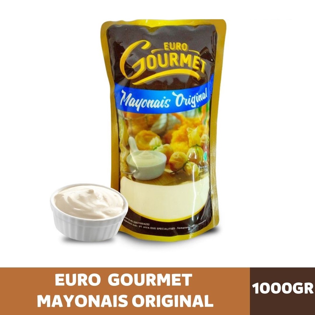 

Euro Gourmet Mayonnaise Original 1 Kg | Mayonais Original | Saus Extra Pedas | Saus Sambal | Saus Keju / Cheese Sauce | Saus Barbeque BBQ | Euro Gourmet