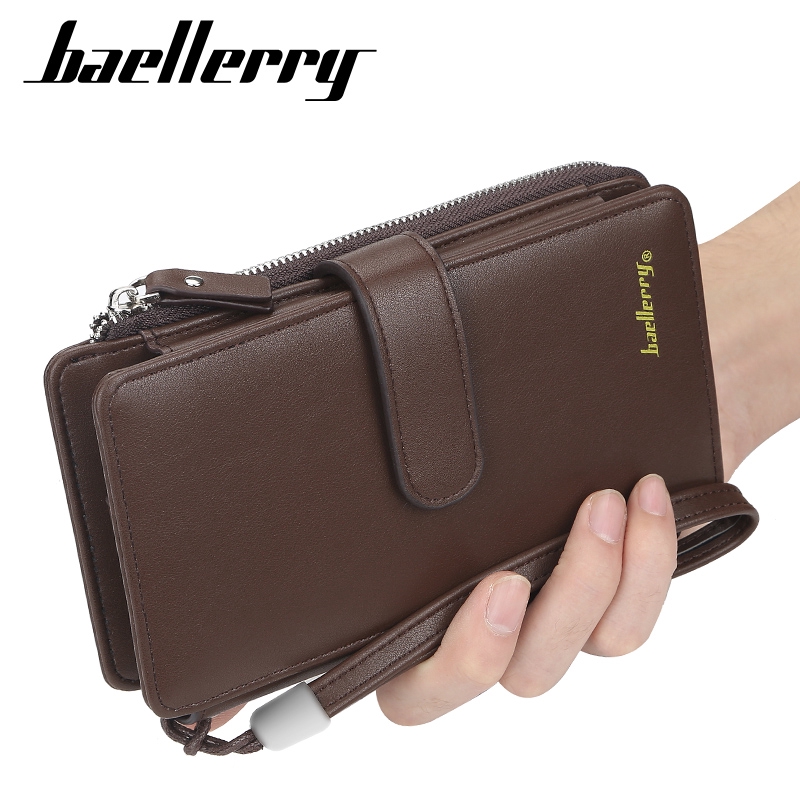 Baellerry Slot Banyak dengan Zipper Kancing Penutup Dompet 