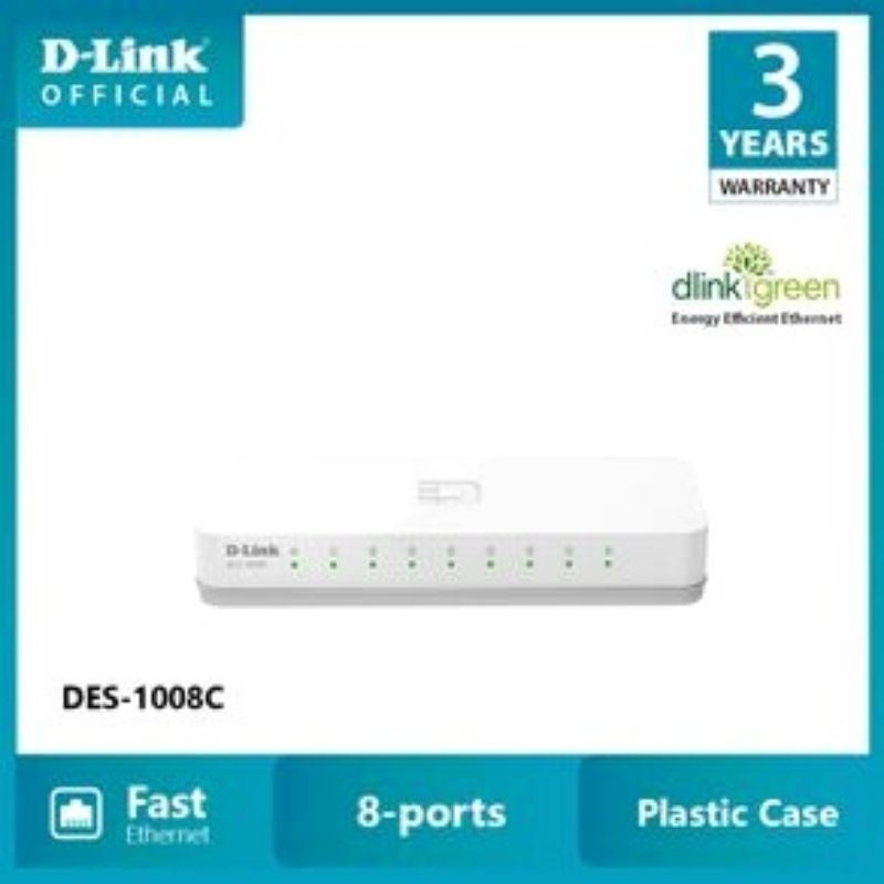 D-link DES-1008C Switch Hub 8 Port 10/100Mbps / DLINK DES1008C Garansi Resmi