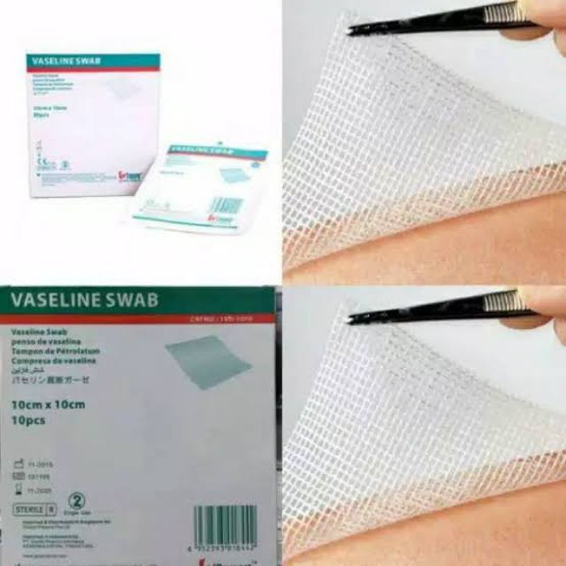 Vaseline swabs 10 x 10 cm / kasa steril / kasa luka