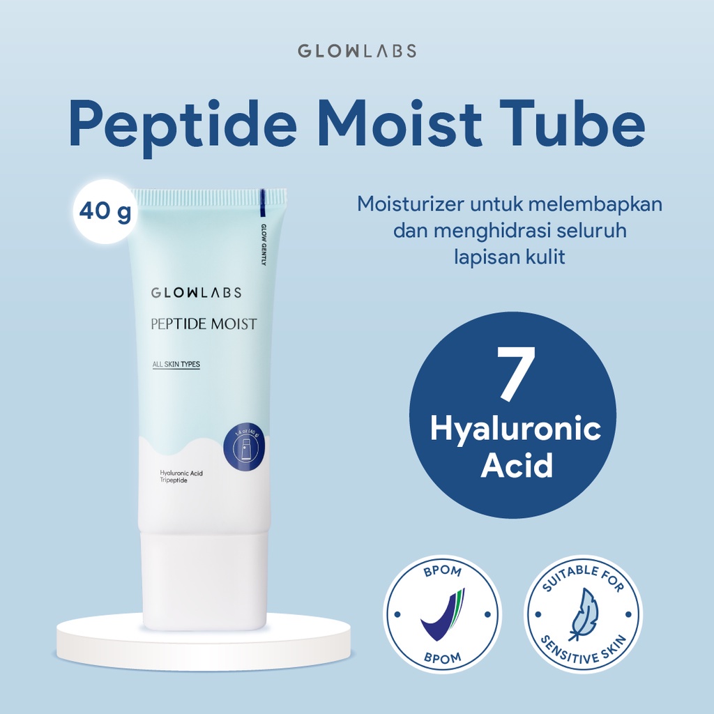 Glowlabs Peptide Moist Tube 40gr - Moisturizer Ringan dan Mudah Menyerap