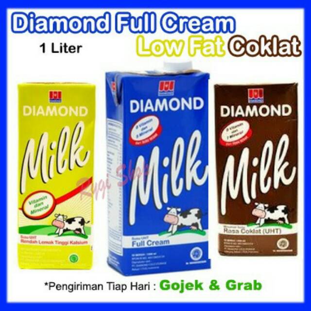  Susu  UHT Diamond  1 liter susu  diamond  1000 ml full cream 