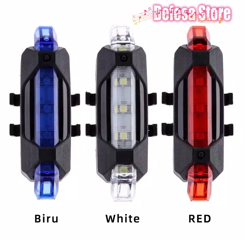 Lampu Sepeda belakang Led usb recharge waterprof