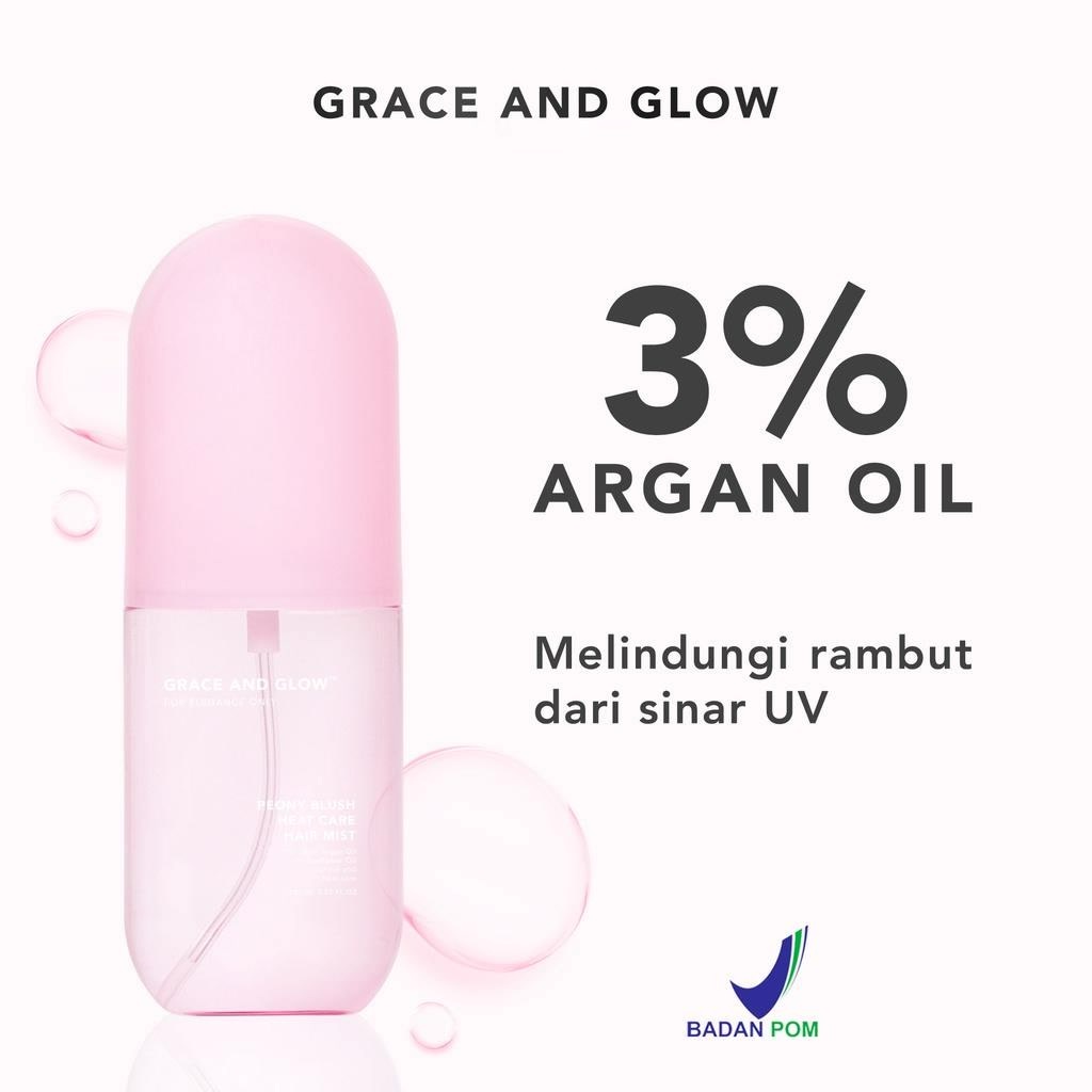 ★ BB ★  Grace and Glow Peony Blush Hair Mist 100 ml -  Parfum Rambut Spray untuk Melindungi Rambut dari Sinar UV with Argan Oil + Sunflower Oil【BPOM】