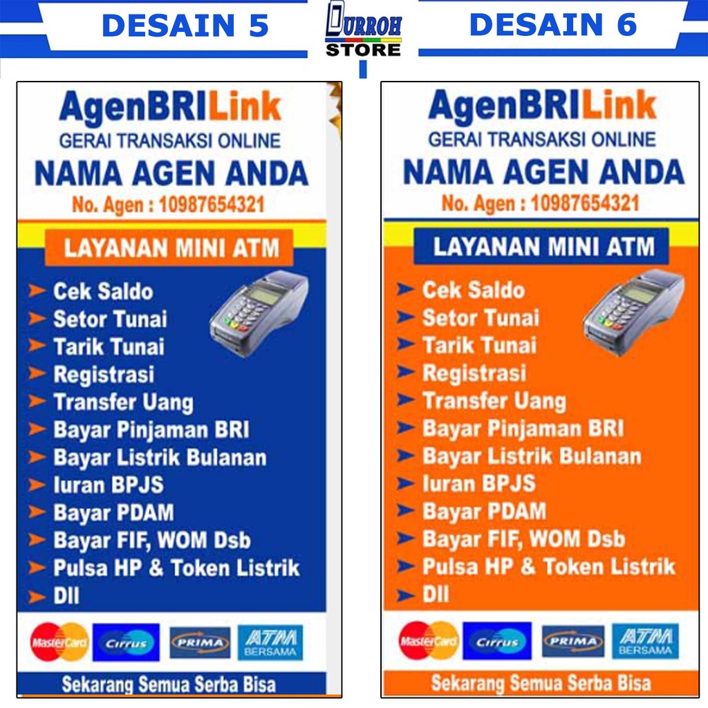 SPANDUK / BANNER AGEN BRILINK / BRILINK  VERSI VERTIKAL / BERDIRI