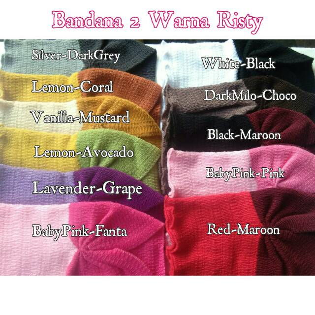 BANDANA RAJUT 2 WARNA SERUT  | Bandana Zigzag | Bandana Risty 2 Tone