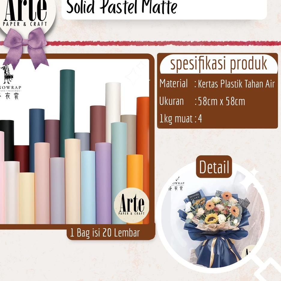 

Limited - 20 Lembar Cellophane Solid Pastel Matte Kertas Buket Korea Bunga Flower Wrapping Paper Kado Arte Grosir Jakarta P.MTZ !