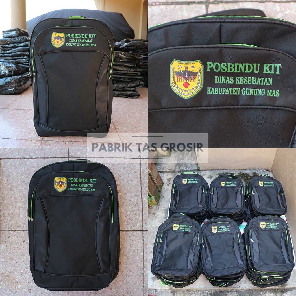 PESANAN GROSIR TAS POLO HIJAU SABLON POSBINDU KIT SEMINAR SOUVENIR PROMOSI EKONOMIS BERKUALITAS