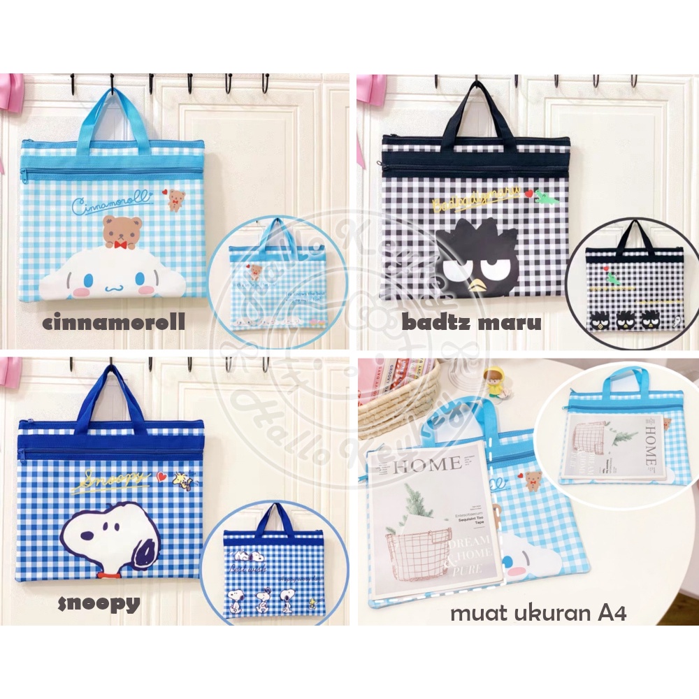 

map file tenteng A4 cinnamoroll badtz maru snoopy