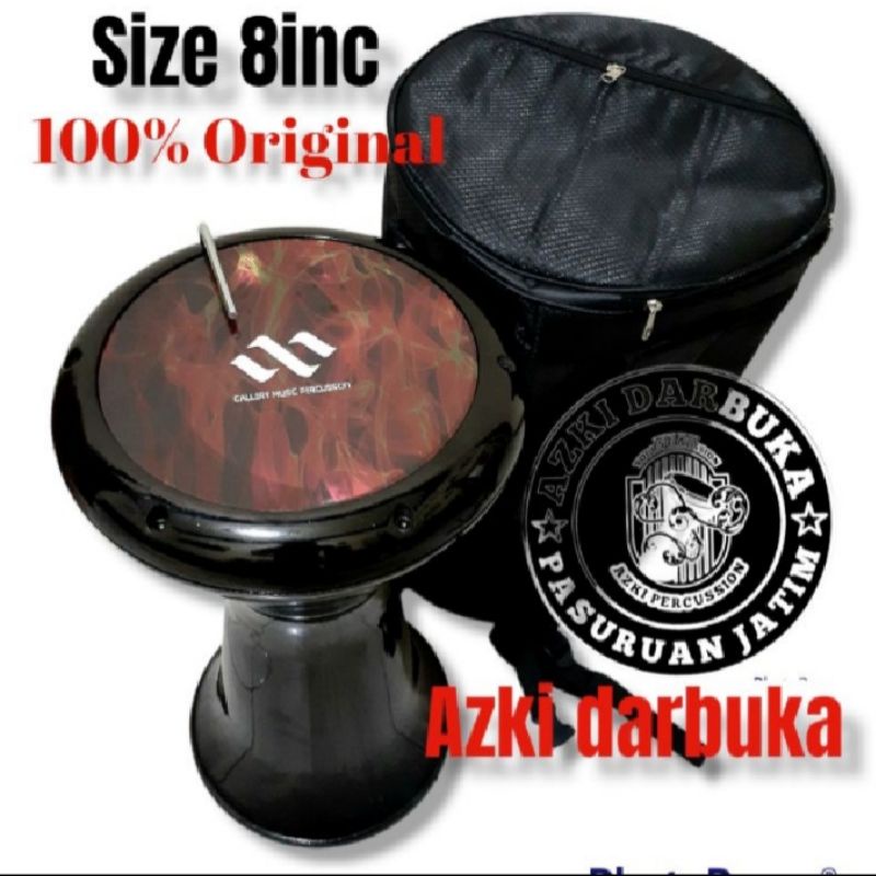 DARBUKA HITAM POLOS GILAP/ UK 8INC (FULSET)