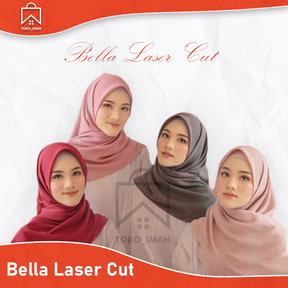 HIJAB LASERCUT BELLA SQUARE POLYCOTTON HITS KEKINIAN BELLA SQUARE LASERCUT BISA COD