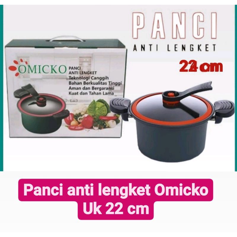 Panci anti lengket omicko - presto 22cm - alat masak serbaguna murah