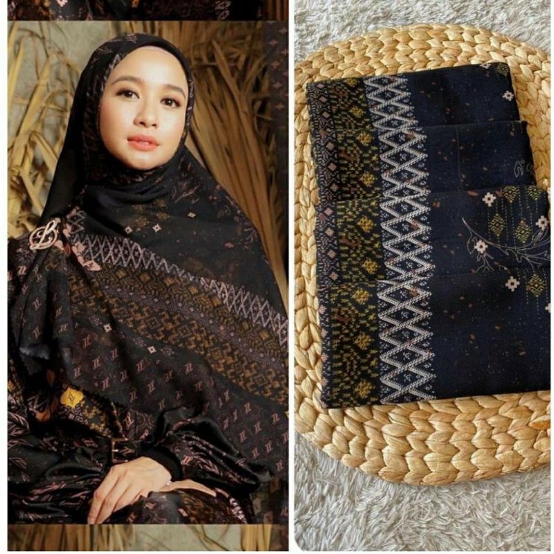 deenay kw, hijab voal motif segiempat, laser cut