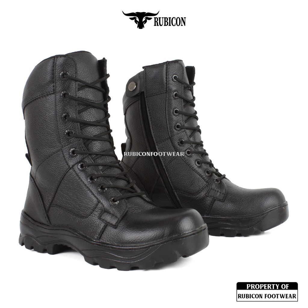 RUB TRACK SEPATU PDL KULIT ASLI SEPATU BOOTS KULIT PRIA SEPATU PDL SAFETY KULIT ASLI ZIPER TACTICAL SEPATU KULIT PANTHER