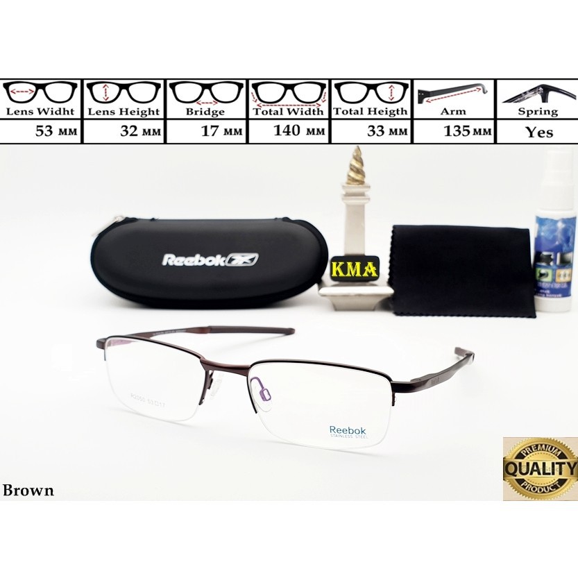 Kacamata minus REEBOK frame kacamata sport kacamata half frame