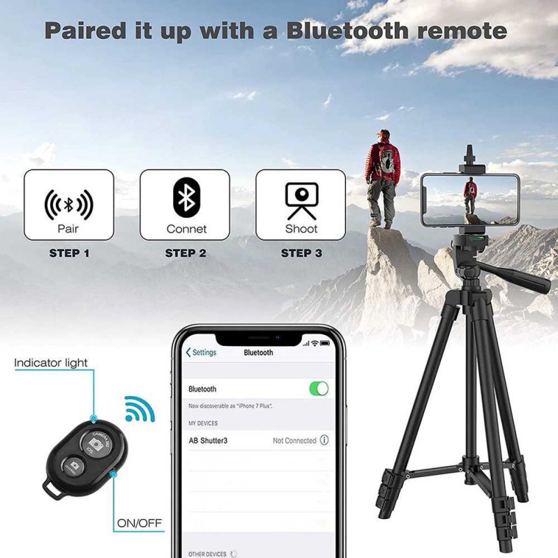 Tripod Kamera DSLR Profesional Smartphone HP dgn Bluetooth Shutter N31