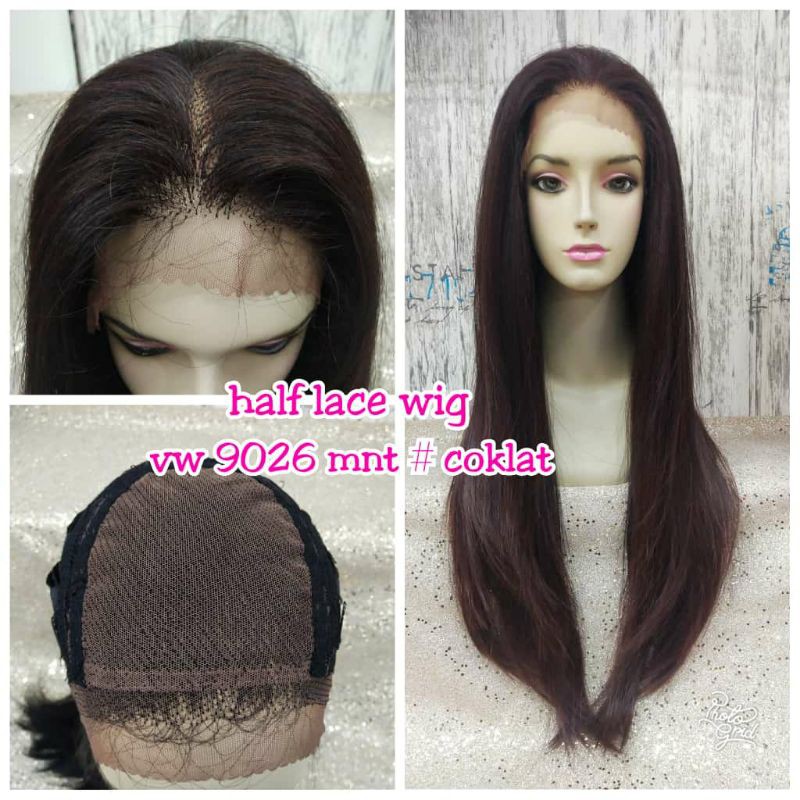 HALF LACE WIG VW9026 COKLAT / LACE WIG / HALFWIG