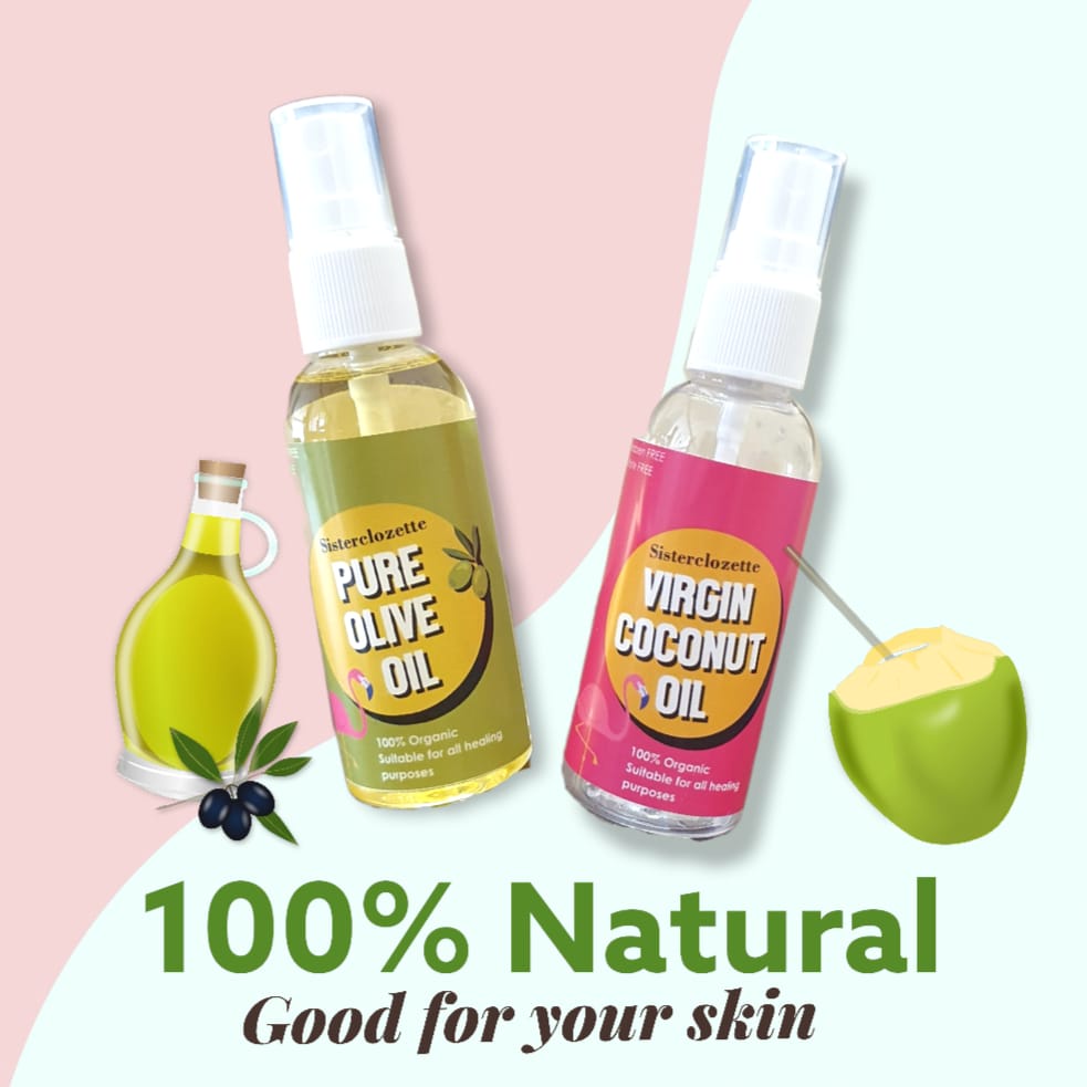 SISTERCLOZETTE PURE OLIVE OIL &amp; VIRGIN COCONUT OIL 60ML