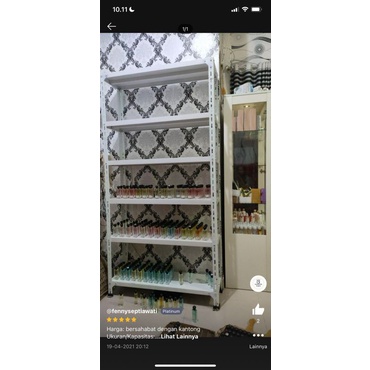 Rak besi 6 susun P1m L60cm T2m + kaki karet