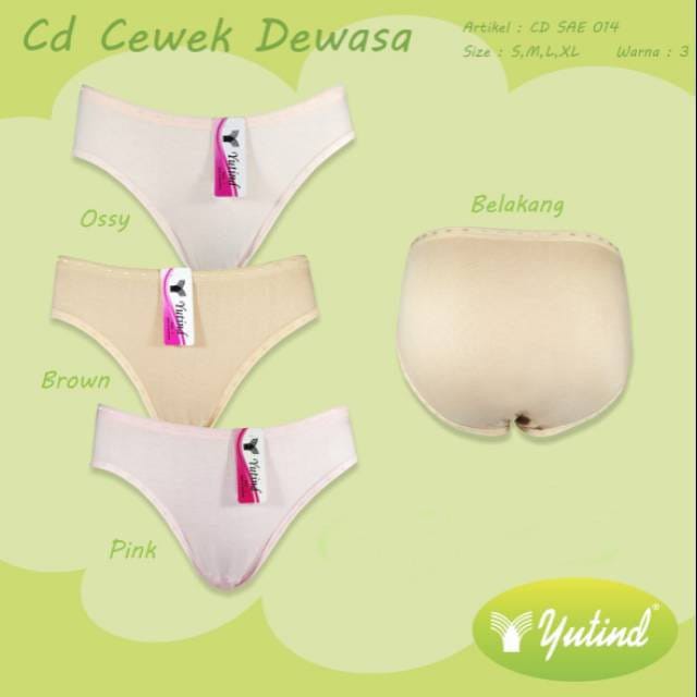 CD Kancut Perempuan / Celana Dalam Polos Wanita Dewasa Lembut Halus Yutind art.SAE014 COD Kece