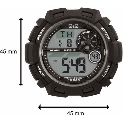 Jam Tangan Pria Casual Sporty Rubber Digital Original Q&amp;Q QnQ QQ M145 M145J Series