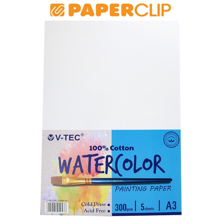 

WATERCOLOR PAPER V-TEC 103004 A3 300GSM 5S