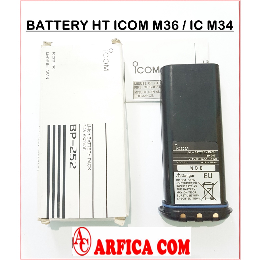 BATERAI HT ICOM IC M36 IC M34 BP 252 BP252 BATRE HT ICOM M36 M34 BP252