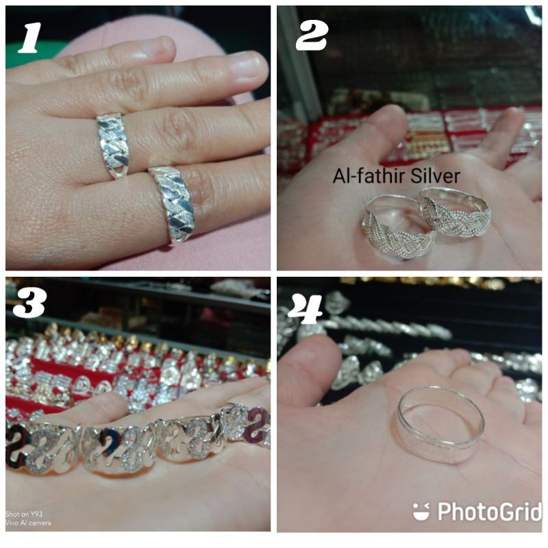 Cincin rante pasir/anyaman  dewasa perak murni 99