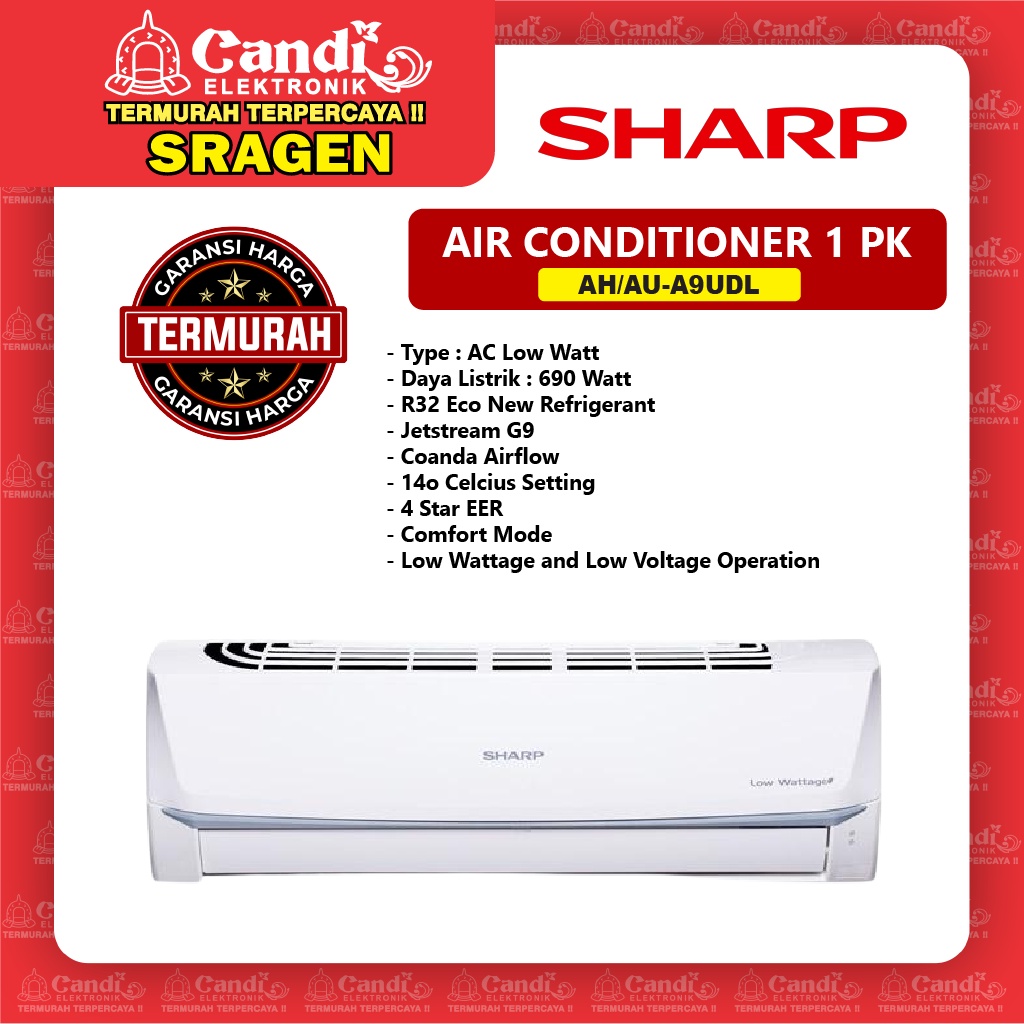 SHARP Ac 1 Pk Low Watt - AH/AU-A9UDL