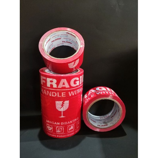 

Lakban Isolasi Tape FRAGILE PAJERO Merah 54 Meter