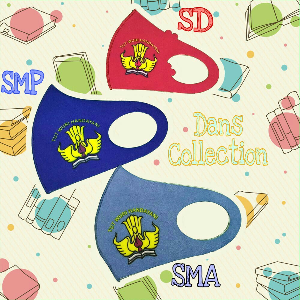 Masker Scuba Printing Anak Sekolah SD/SMP/SMA