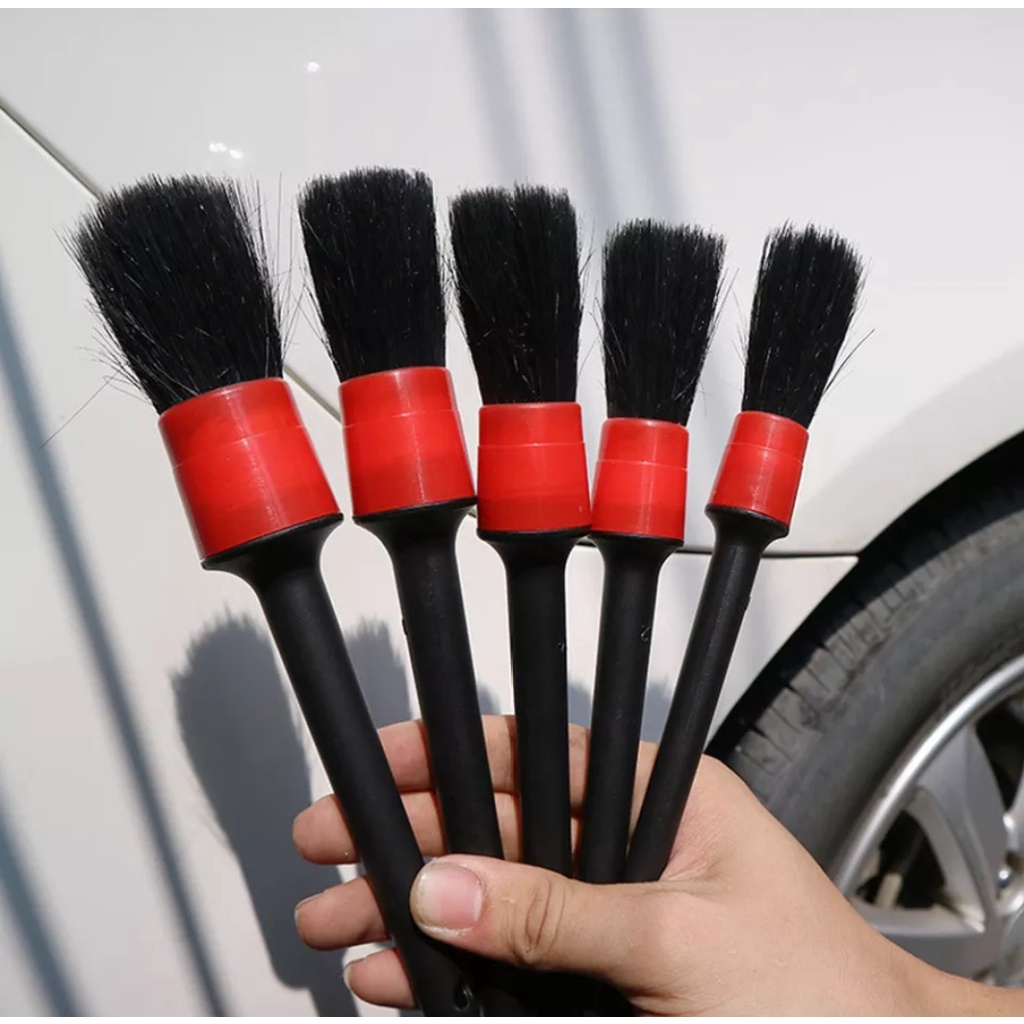 Brush Detailing Kuas Hitam 1 Set 5 Ukuran Poles Pembersih Mobil