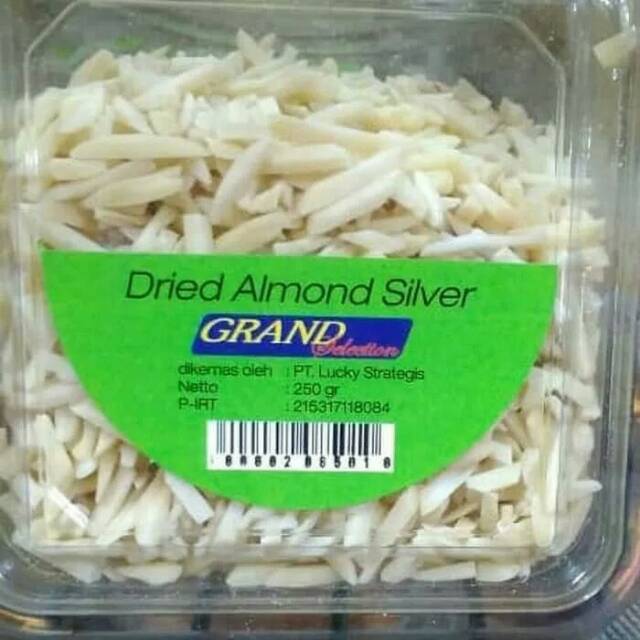

Dried Almond Silvered 250gr kacang almond silver