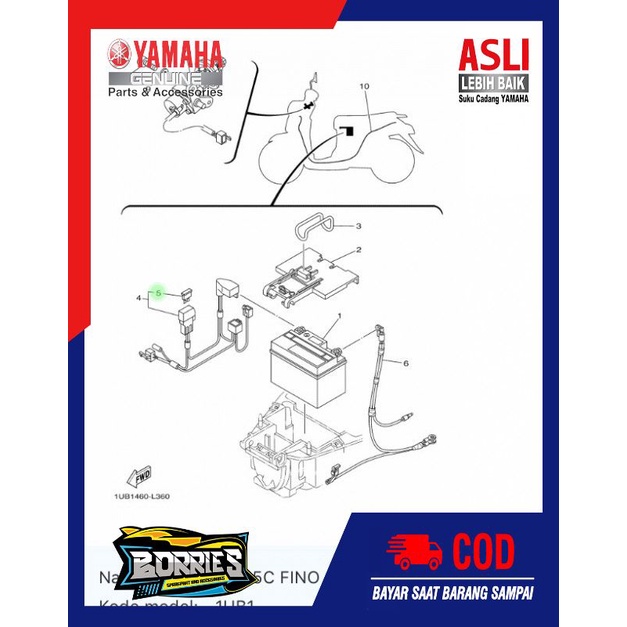 fuse sikring tanam tancap 10a 10 a mio sporty soul fino kabru jupiter mx dll original YGP 5TL-H2151-