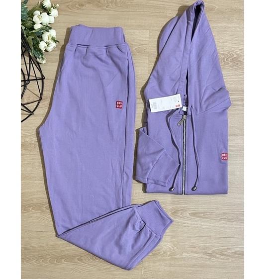 (BOOMING) Oneset Uniqlo Setelan Uniqlo One Set Uniqlo Wanita Jaket Sweater Zipper Olahraga Wanita
