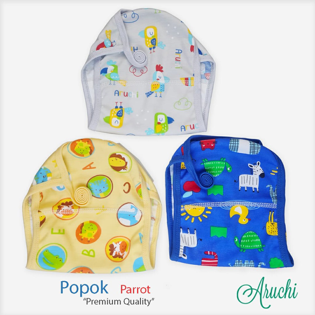 Popok Bayi Aruchi 3pcs Bahan Lembut &amp; Nyaman