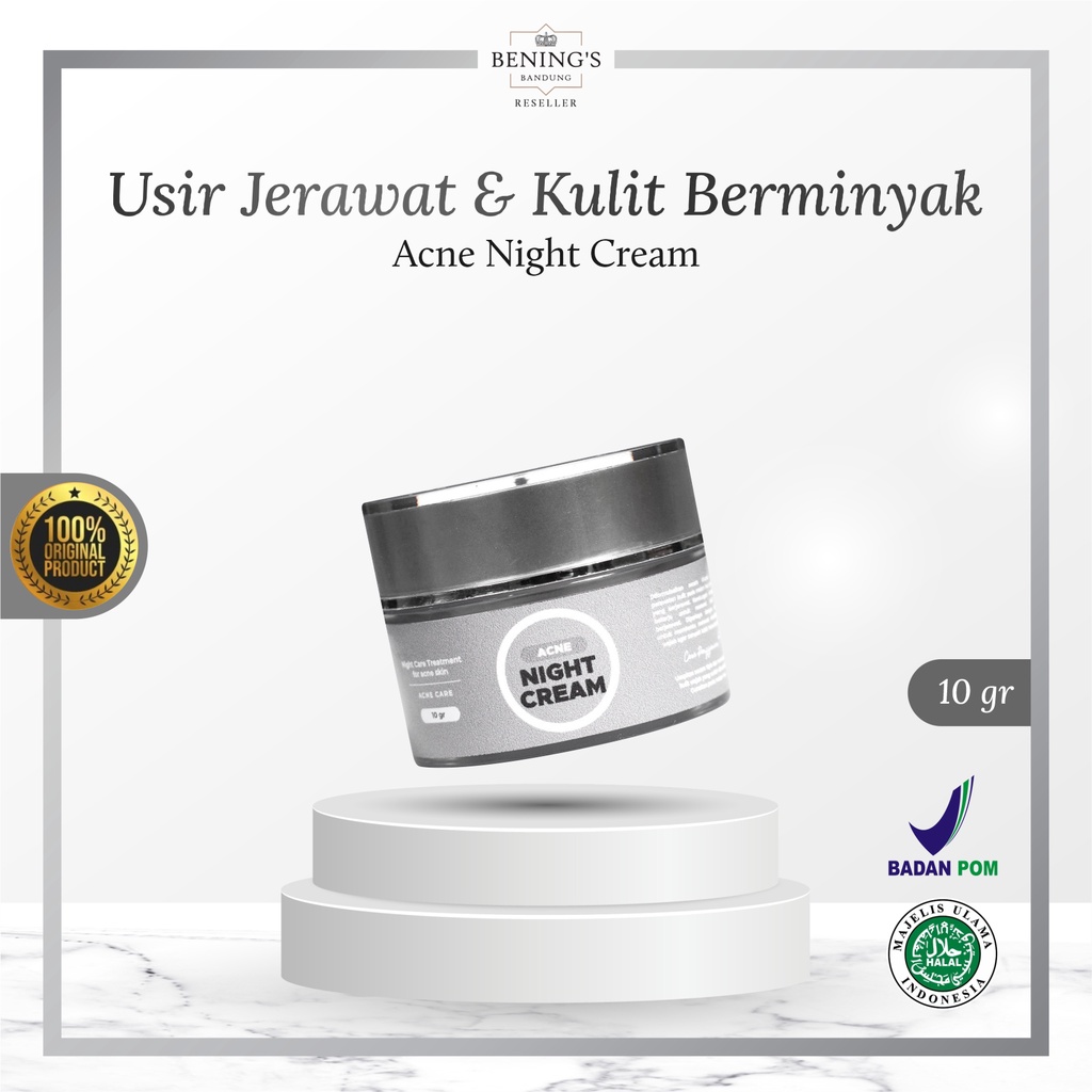 Acne Night Cream Bening Skincare Dr Oky Pratama Benings Clinic Krim Malam Ampuh Hilangkan Jerawat Da