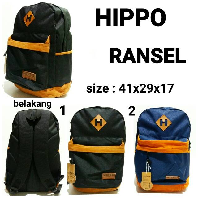 Tas sekolah ransek backpack unisex Hippo Tas punggung murah dan terbaru