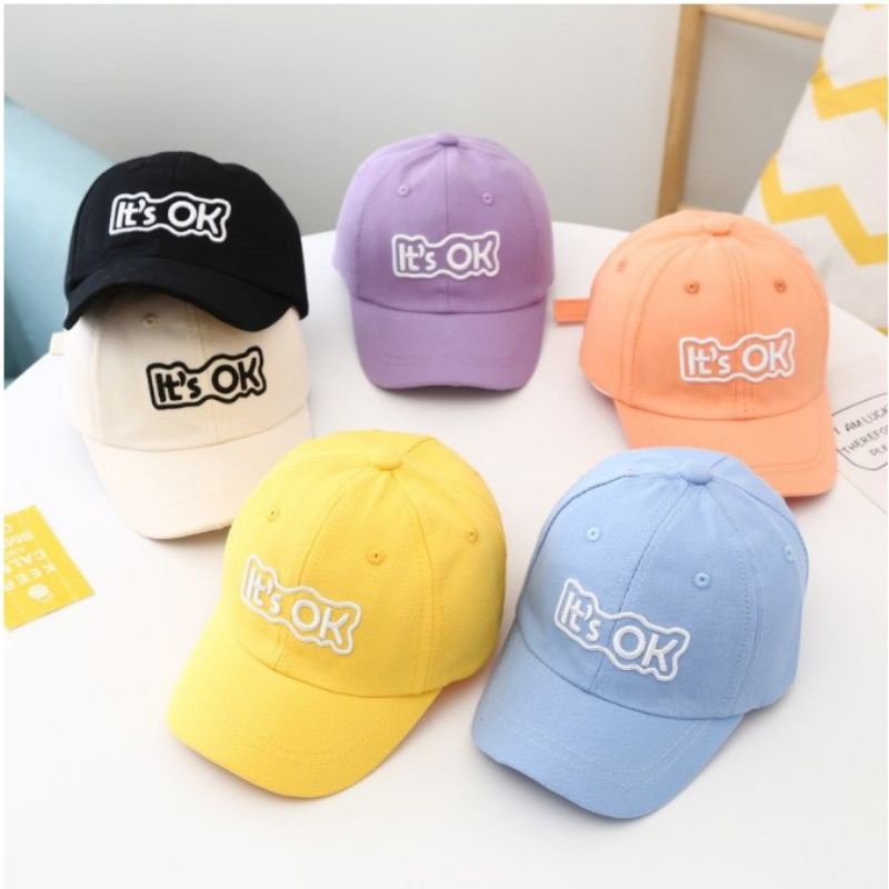 Topi Baseball Anak Bordir Its Ok Untuk Usia 2 Sampai 10 tahun Topi Anak Model Terbaru