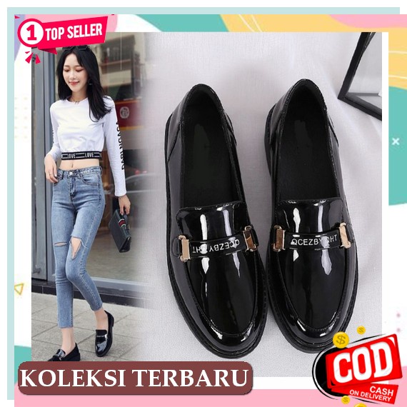 Sepatu Docmart Aestethic Import Loafers Vintage Fashion Murah Terbaru Wanita Korea Kekinian Remaja C