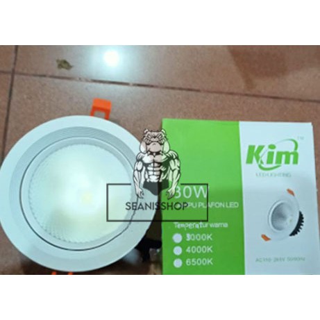 Lampu Downlight Corong -KIM- COB LED 30 Watt 30W NC-030 BOHLAM WARNA : PUTIH NATURAL WHITE KUNING