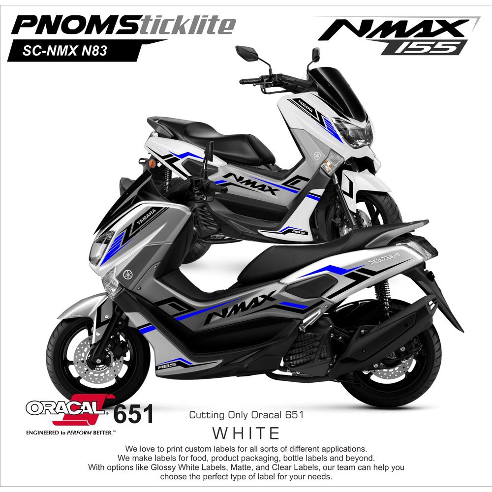 Stiker motor Nmax / Sticker body Nmax / Sticker Yamaha Nmax Putih Cutting Sticker Nmax Biru