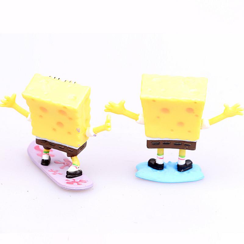 8pcs / Set Mainan Boneka Model Kartun Spongebob Bahan Pvc Untuk Hadiah Anak