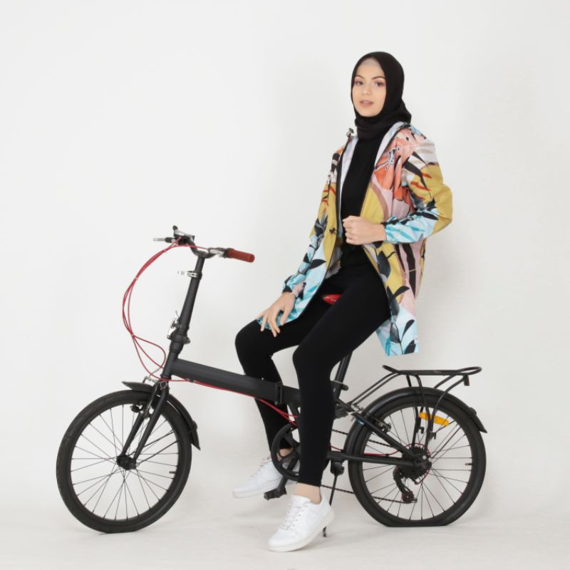 Comfort Jaket Printing wanita -Jaket Parasut Print - Jaket Sepeda Gowes Olahraga Wanita / Long jaket