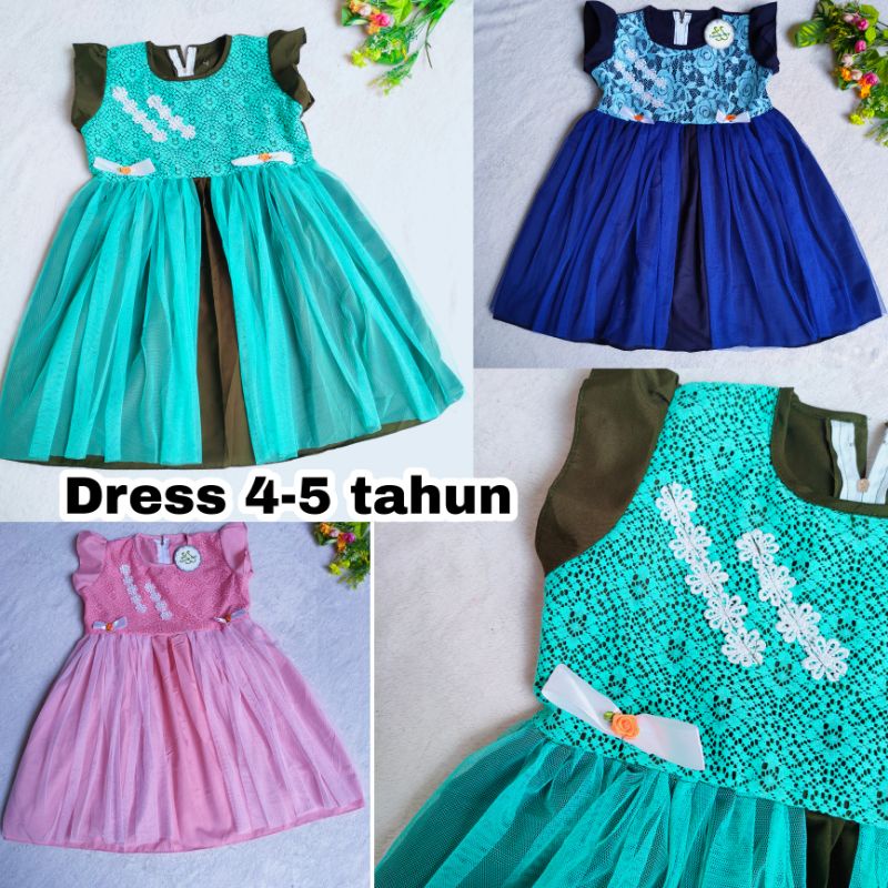 Dress Anak 4 5 6 tahun baju anak cewek tutu gaun mewah anak perempuan ( Dress Ziran tutu )