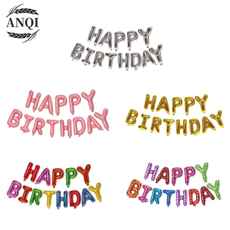 ANQI 1888 BALON FOIL TULISAN HAPPY BIRTHDAY Balon Foil Tulisan