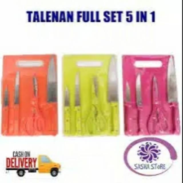 PISAU SET TALENAN / TALENAN 5 PCS PISAU DAPUR PISAU ROTI PISAU DAGING