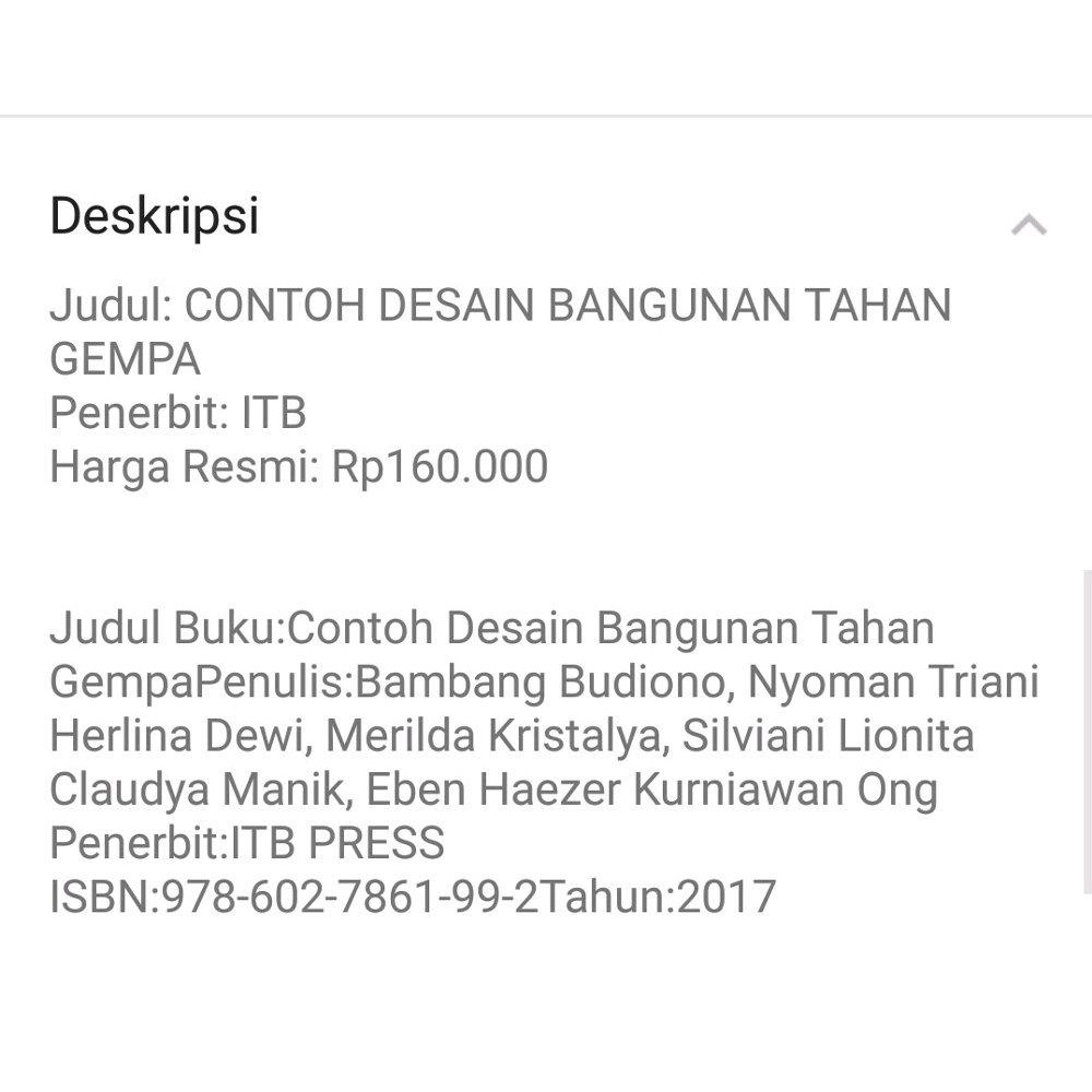 Jual Jual Buku Contoh Desain Bangunan Tahan Gempa Bambang Budiono ITB ORiginall Indonesia Shopee Indonesia
