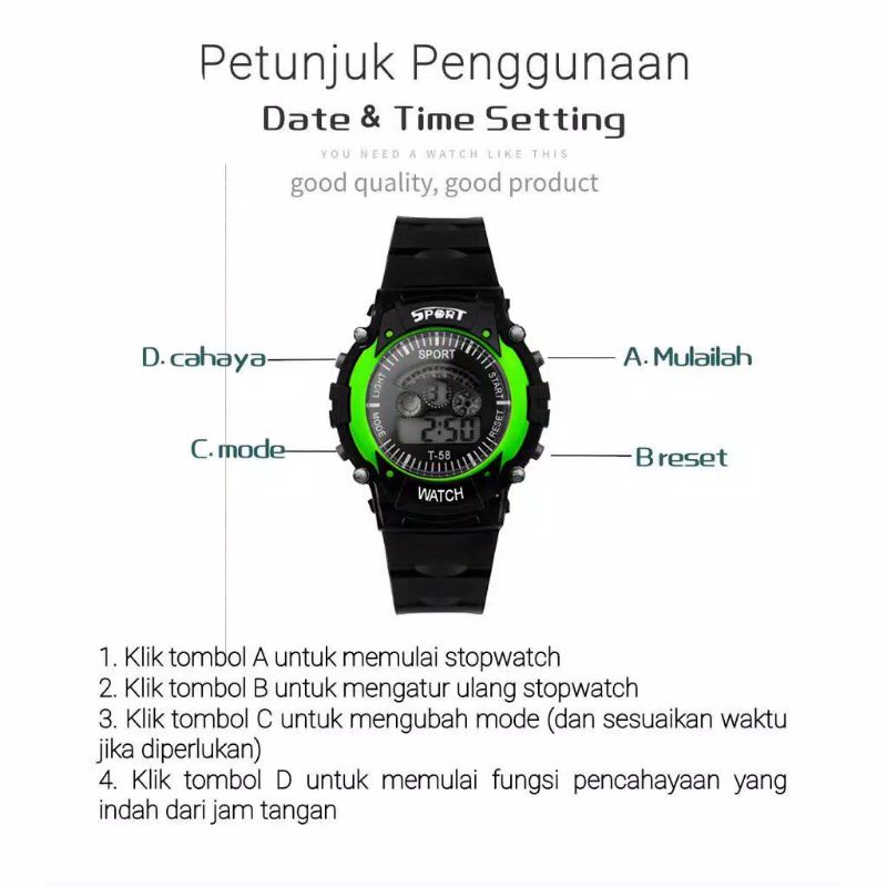 JAM TANGAN RUBBER S-SPORT DIGITAL FASHION LED IMPORT GROSIR MURAH